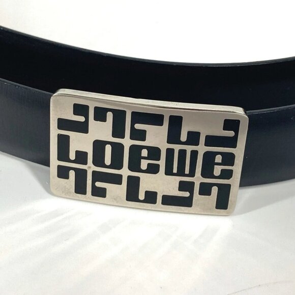 LOEWE Logo buckle belt Leather Black - Picture 9 of 10